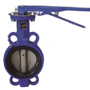 Wafer-type butterfly valve with lever handle