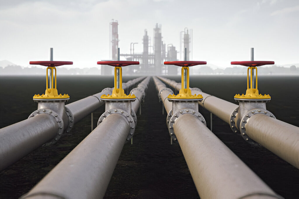 Isolation valves on process pipework at a plant