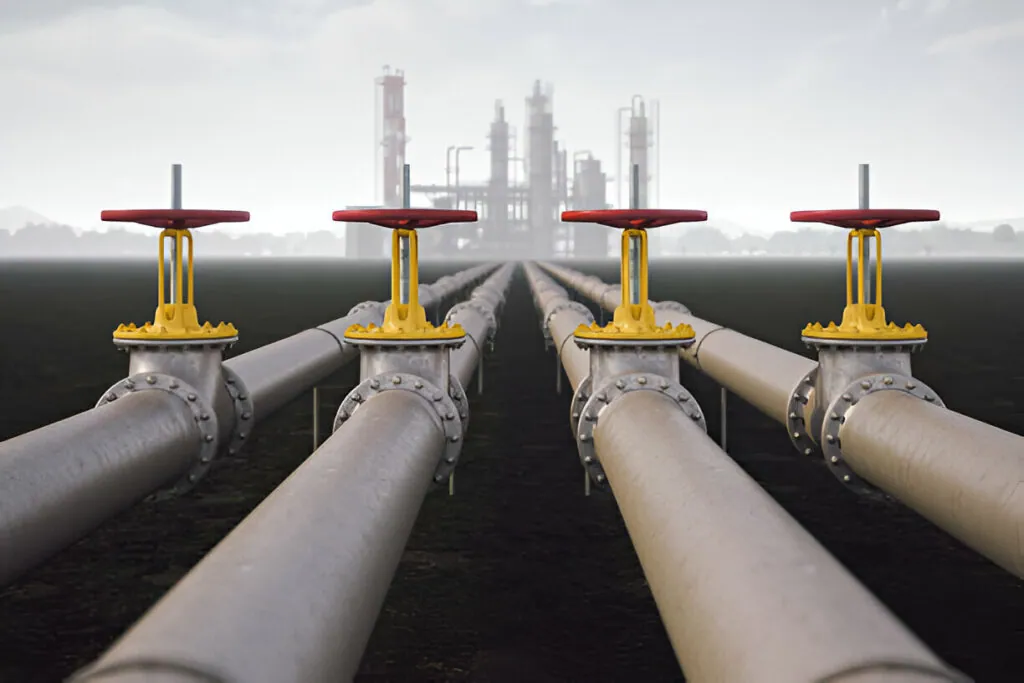 Isolation valves on pipework at a process plant